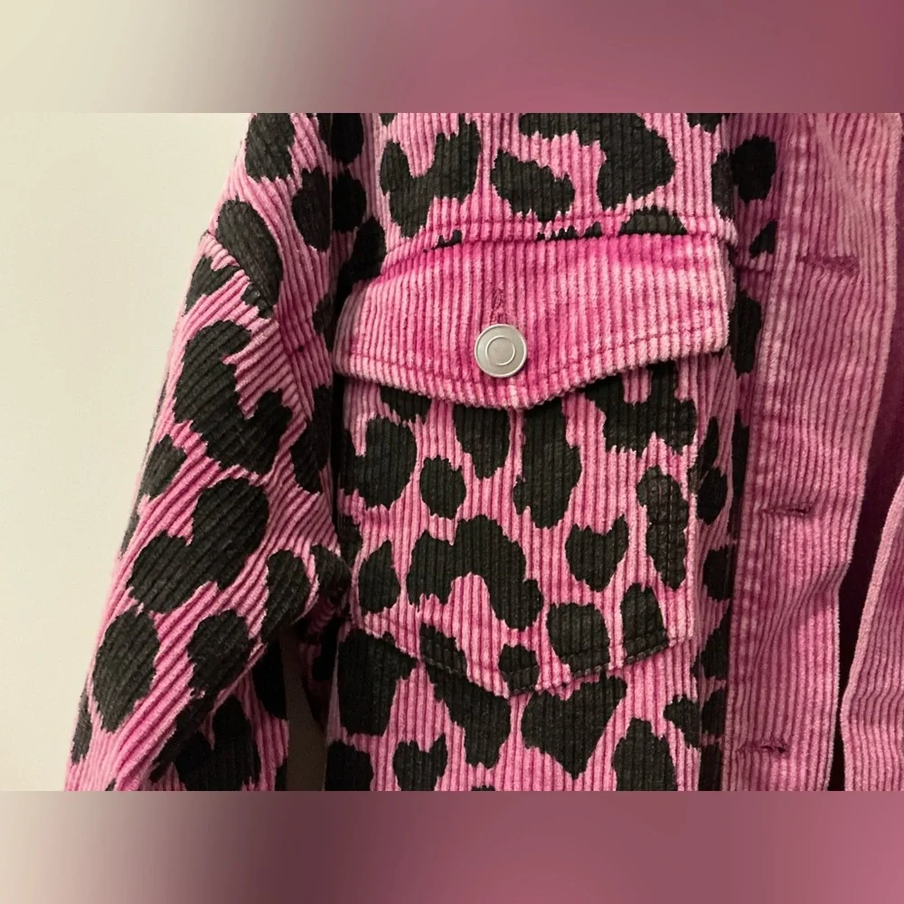 Entro Corduroy Animal Print Jacket Sz M NWOT - Picture 7 of 11